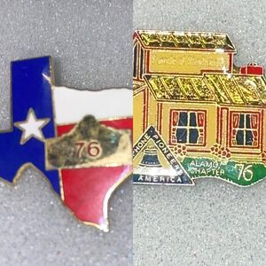Texas Flag Pin‎ Telephone Pioneers Of America Chapter 76 Lapel Brooch Americana